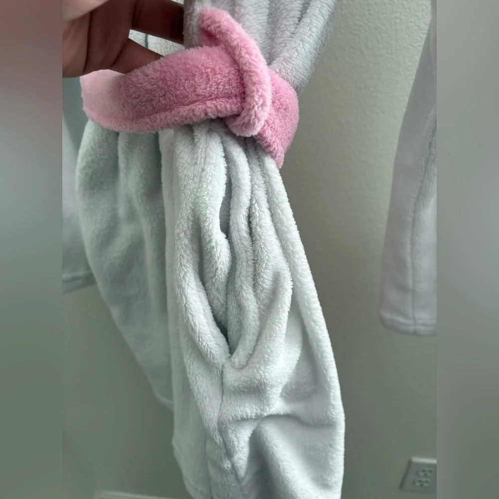 Hello Kitty White Plush Robe with Pink Trim & Belt Size XL
